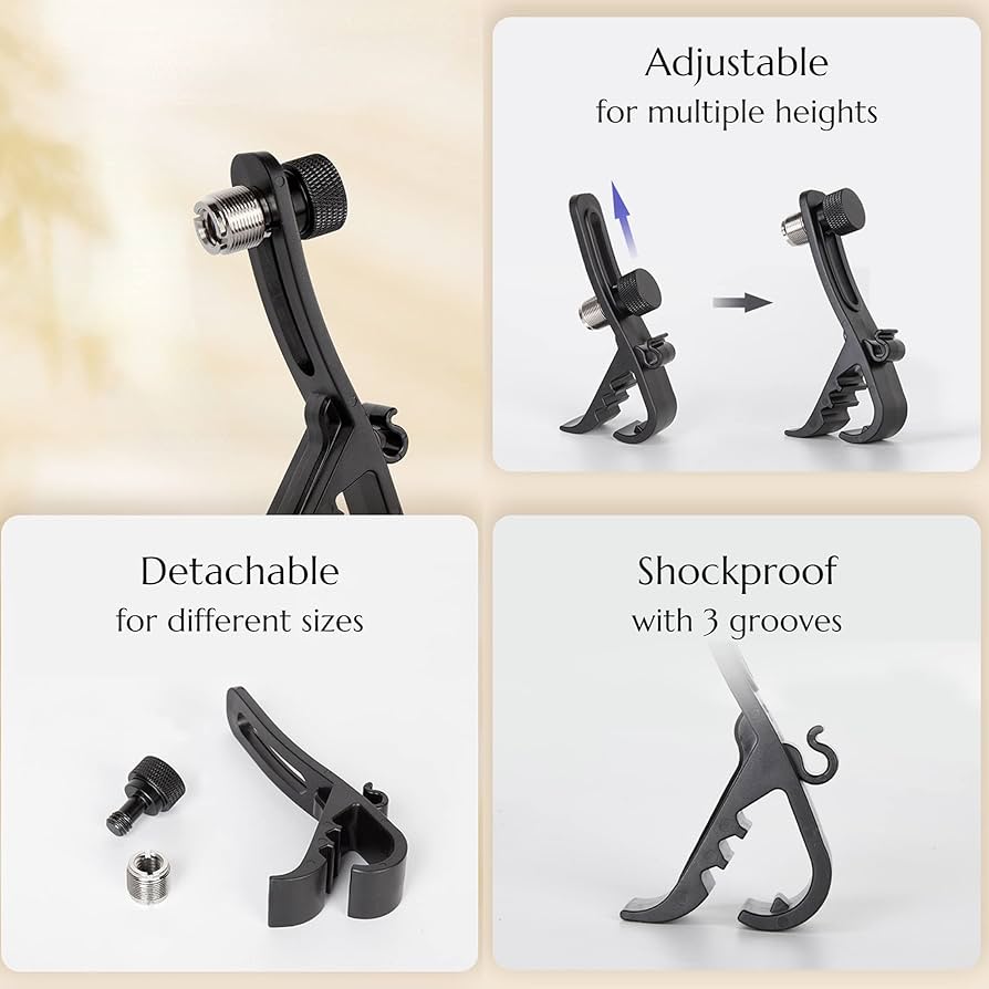 Amazon.com: Shockproof Drum Mic Clip 4 Pack, Adjustable Mic