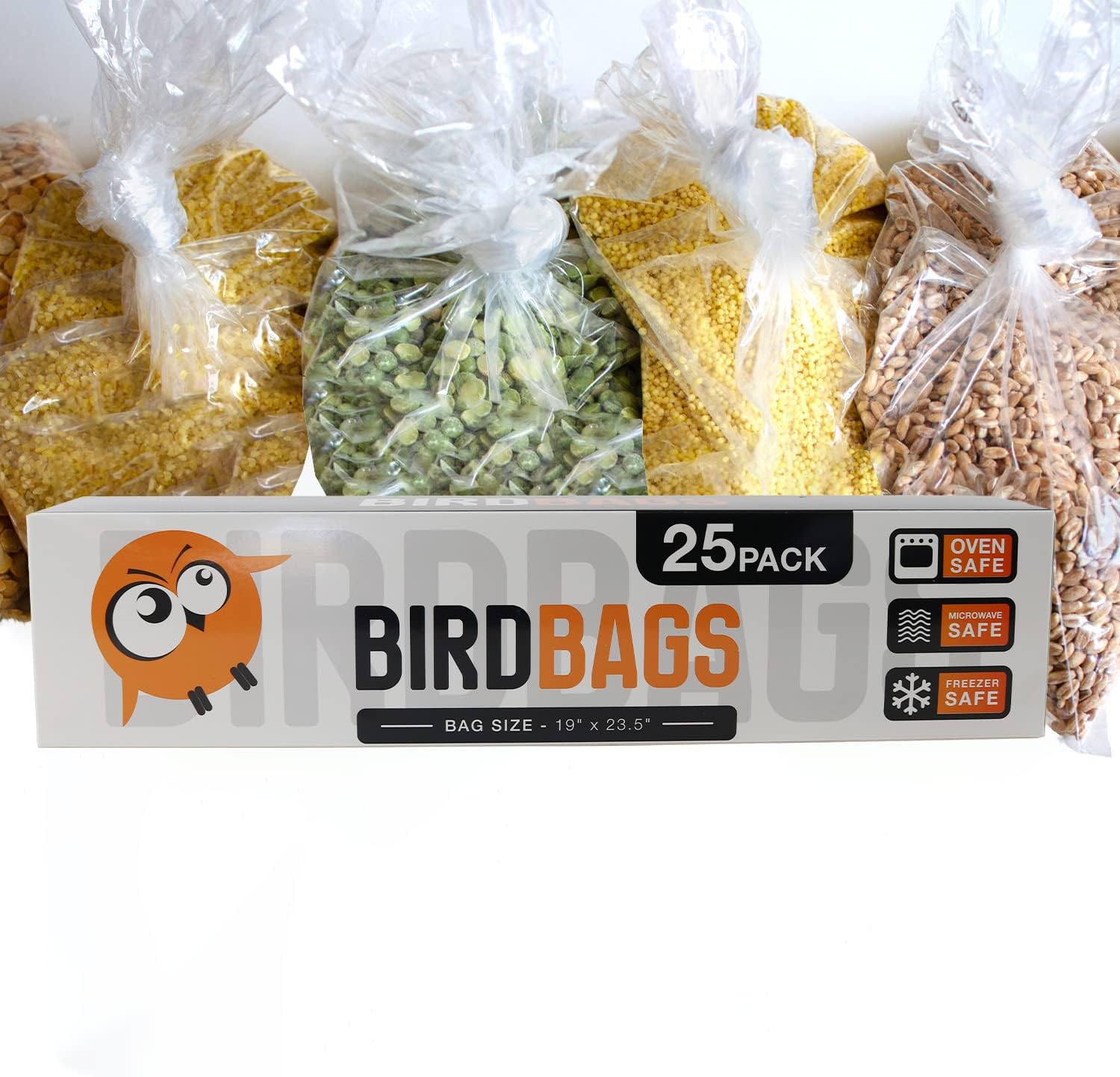 BirdBags Turkey Bags, 19” x 23.5” 25 Pack, Clear Plastic, Food Storage, Freezer, Oven, Groceries Bread image 5