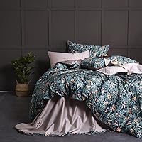 Vista 8 de Cupocupa Juego de funda de edredón tamaño King, diseño floral bohemio, juego de funda de edredón para cama de tamaño King, ropa de cama suave