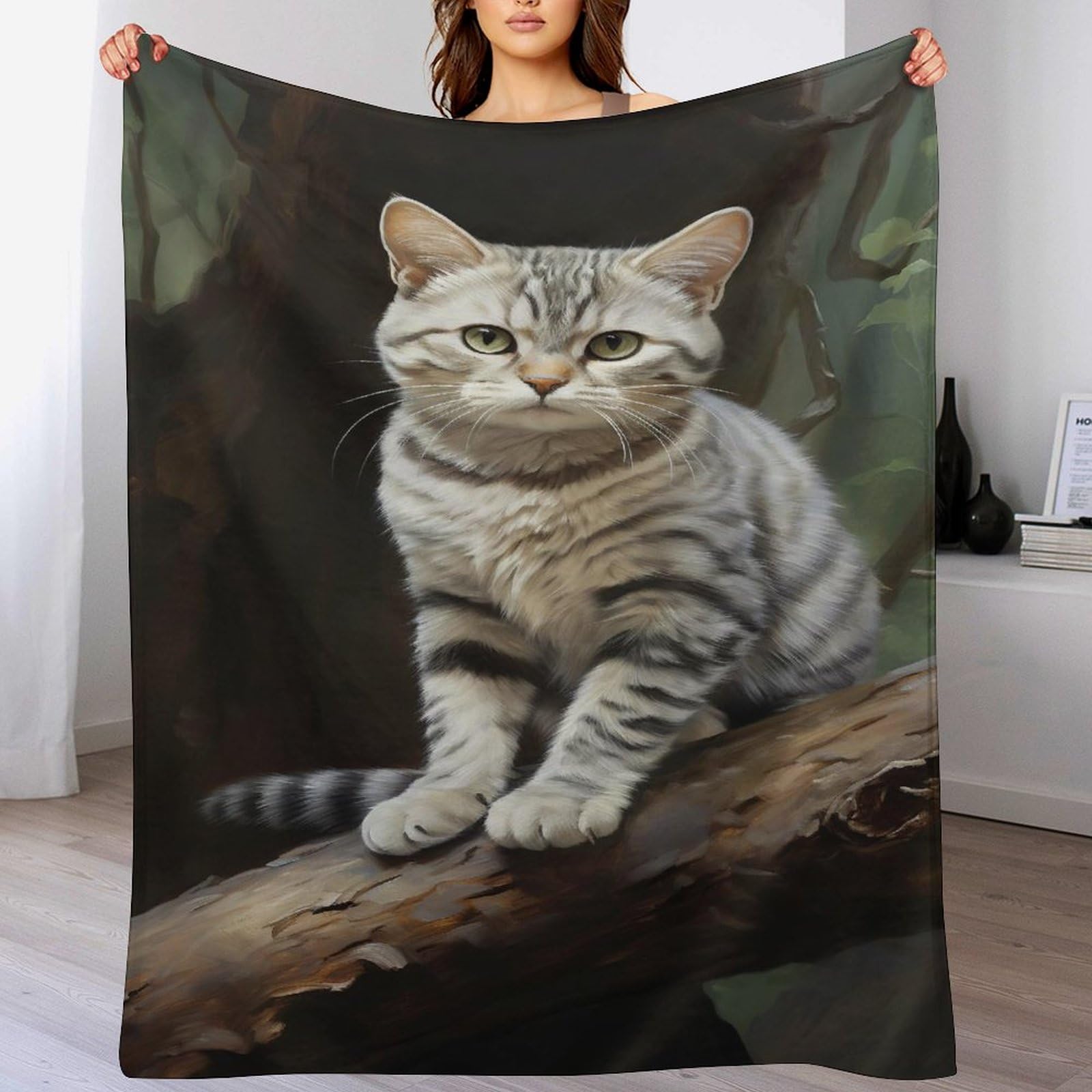Couverture flanelle polaire douce chat mignon plaid chaud lit enfant