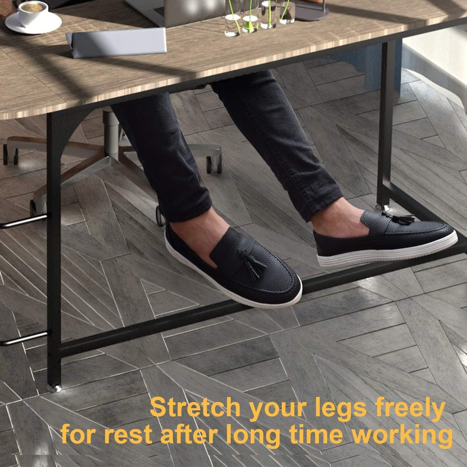 Black Friday 🔥 Corner Desk Office Desk Reversible L-Shaped Work Desk with Shelves Round Corner Computer Desk for Home Office Study (Black Mountain Pattern)