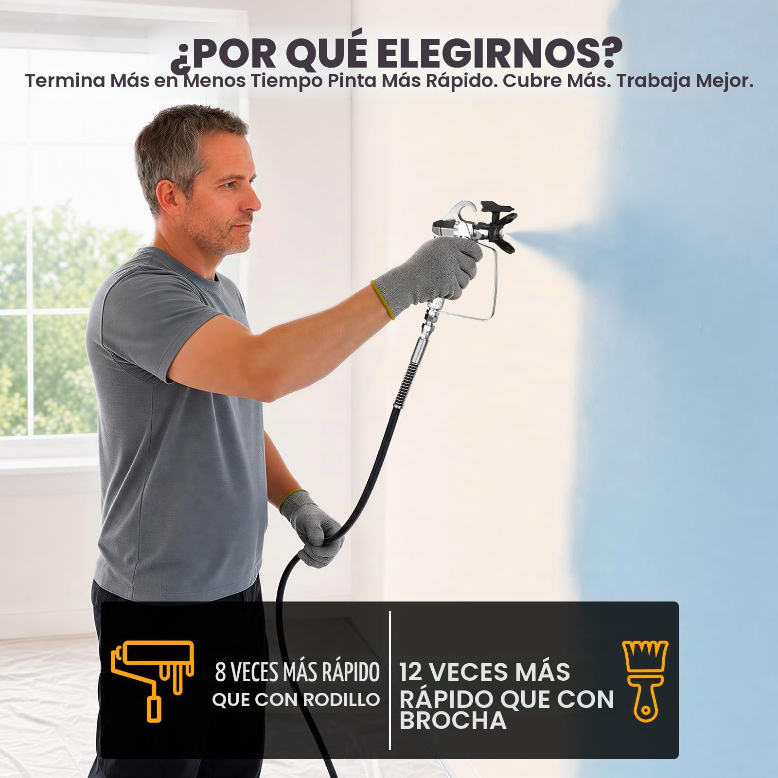 DEKOPRO Pulverizadora sin Aire 1010W 3000PSI 1,5L/min