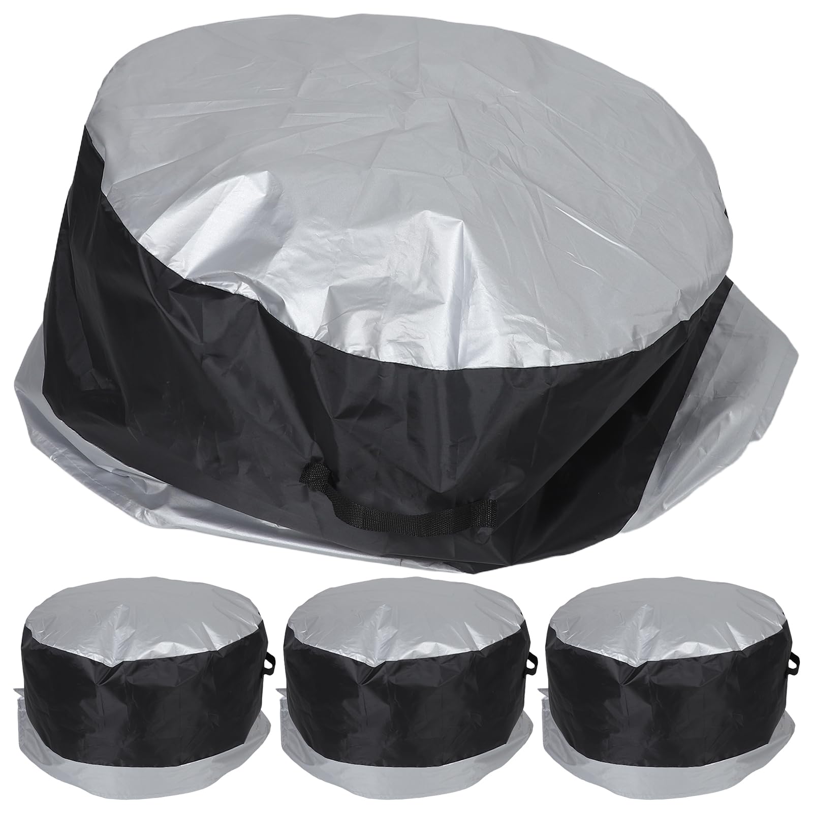 SOLUSTRE 4pièces Housse De Roue De Secours Imperméable Et Protection pour Pneus De Voiture SUV Et Camping Garder Les Roues Propres Et Fonctionnelles