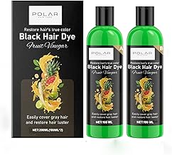 POLAR HAIR CARE Black Hair Colour Dye Fruit Vinegar for Gray Hair for Women & Men (Jet Black) Natural Hair Dye Kit - Semi Permanent Hair Dye Gel- mix fruit Hair color 200 ML
