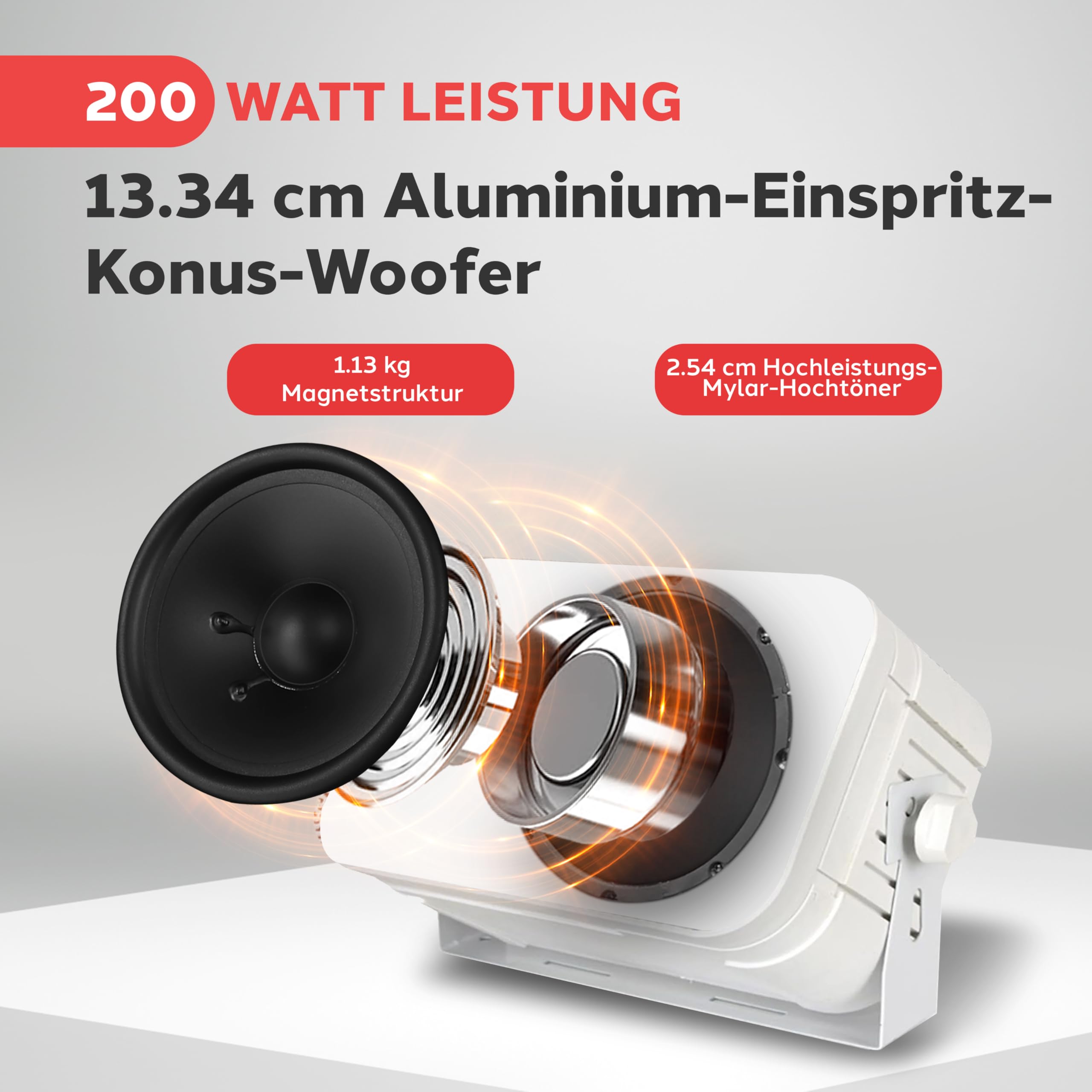 Pyle Outdoor Lautsprecher Bluetooth, Außenlautsprecher, 200W- Aussenlautsprecher Wasserfest, 2er Set- Outdoor Musikbox, Wandlautsprecher Bluetooth, Musikanlage- für Pool,Terasse, Garten/Innenbereich