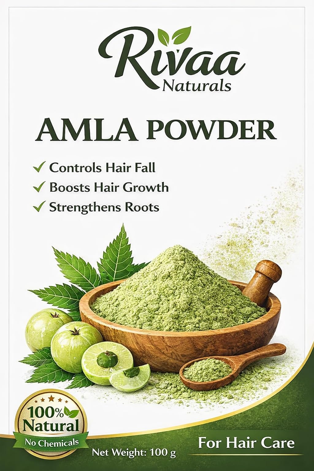 Rivaa Naturals Amla Powder, 100% Natural Hair Care Powder, 100g, No Chemicals or Preservatives, Cruelty Free-image-24
