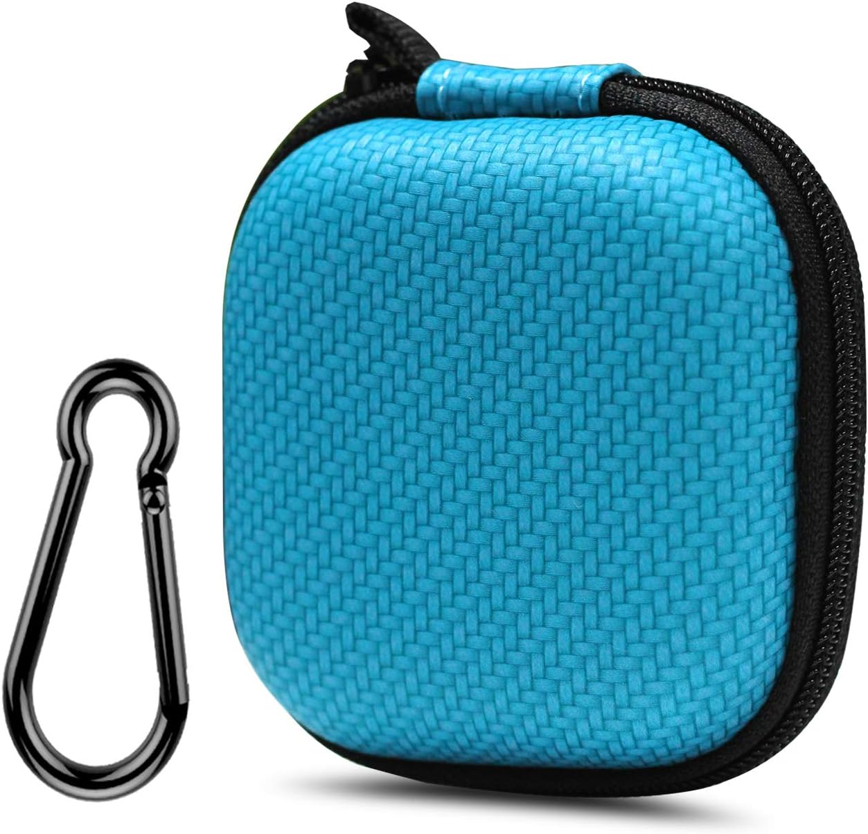 Earbuds Case, Music Tracker Earphone Case Hard EVA Earbud Carrying Case for Samsung Galaxy Buds Live (2020) AirPods Headset USB Cable with Carabiner (Peacock Blue)