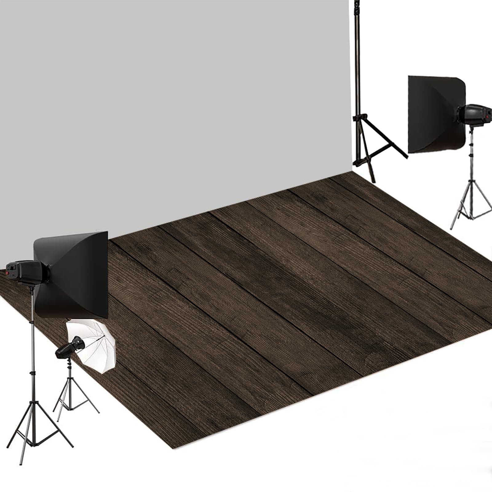 Kate Dark Wood Photography Floor Drop,Rubber Mat for Photo Studio 8x5ft