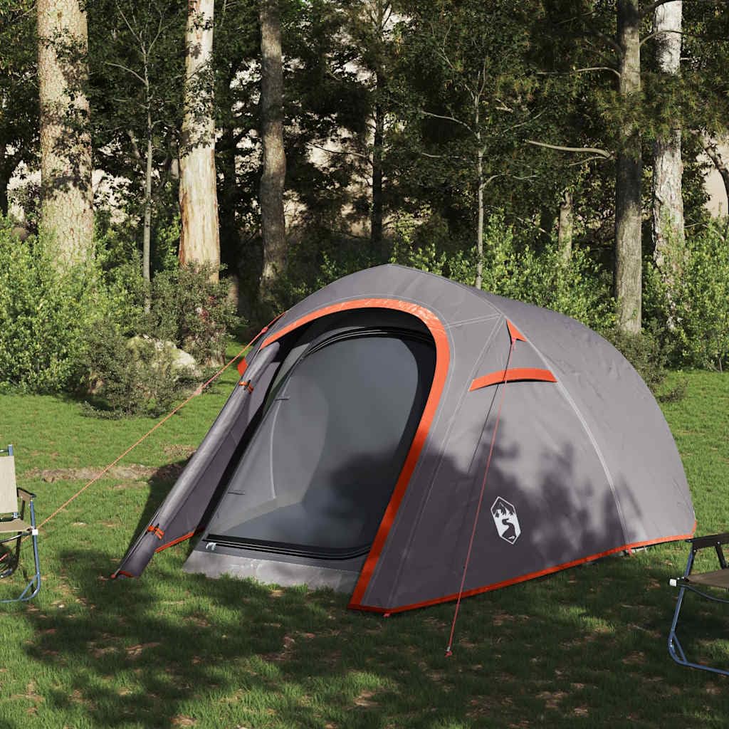 Genérico Tienda de campaña túnel 3 Personas Impermeable Gris y Naranja,Deportes,Actividades al Aire Libre,Camping y Senderismo,Tiendas de campaña-94602