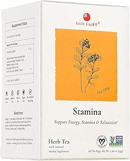 Health King Stamina Herb Tea, Teabags, 20 Count Box
