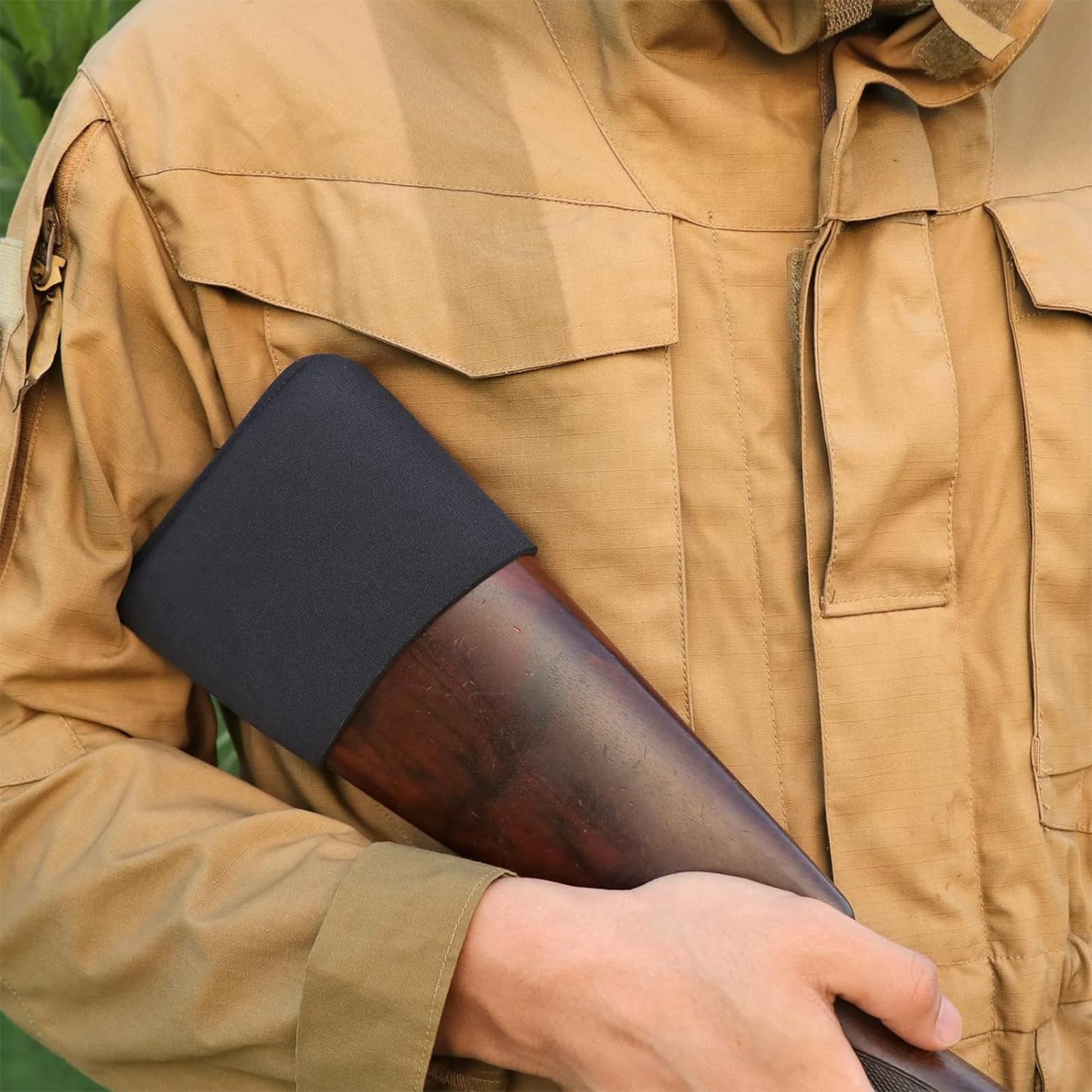 Tourbon-Coussin de recul à enfiler en cuir pour fusil de chasse