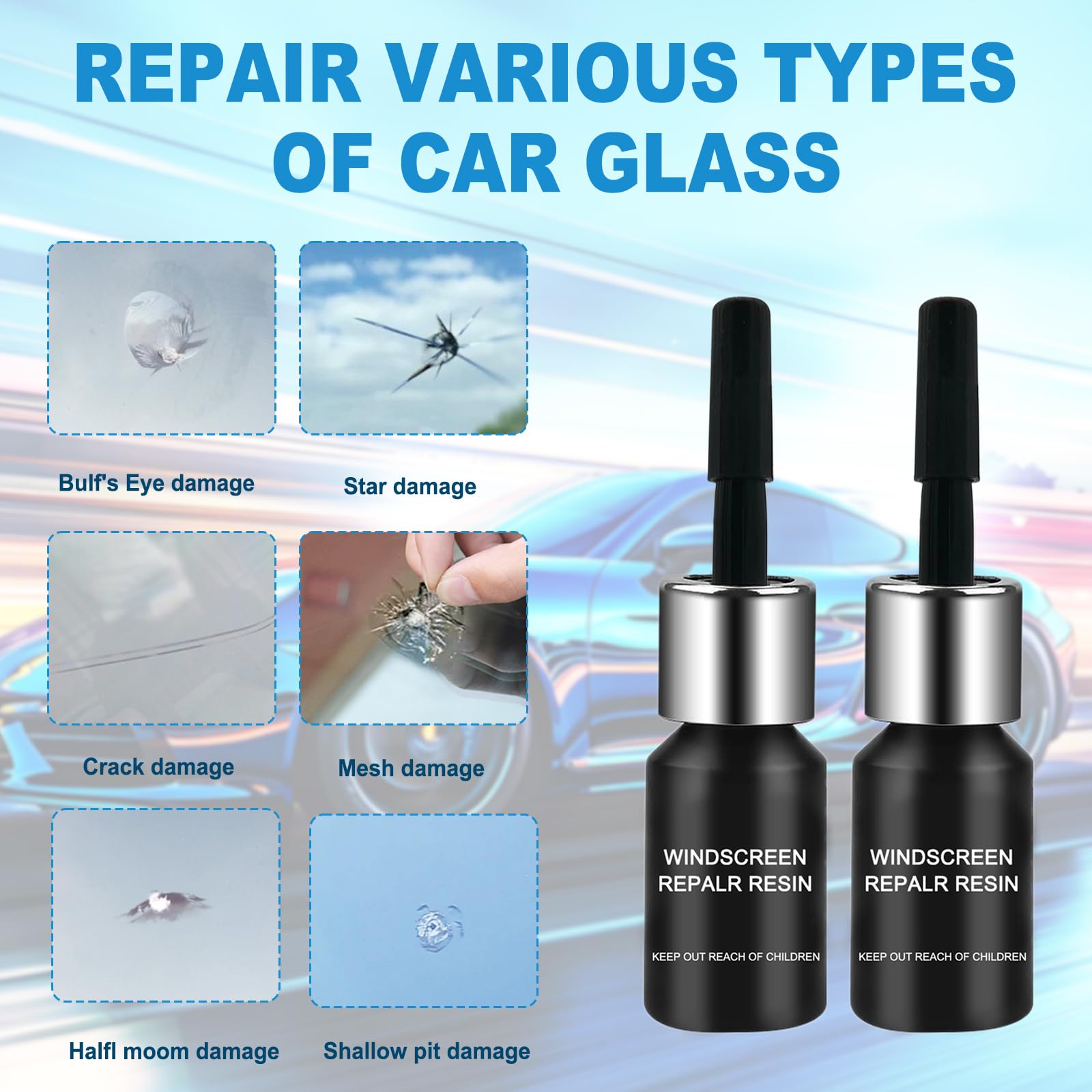 Kit Riparazione Parabrezza Auto - Colla Per Crepe Vetro - Foto 6