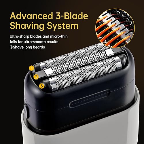 Miniatura 3 de Mini afeitadoras eléctricas de acero para hombres Mini maquinilla de afeitar eléctrica mejorada, afeitadora de viaje portátil con impermeabilidad