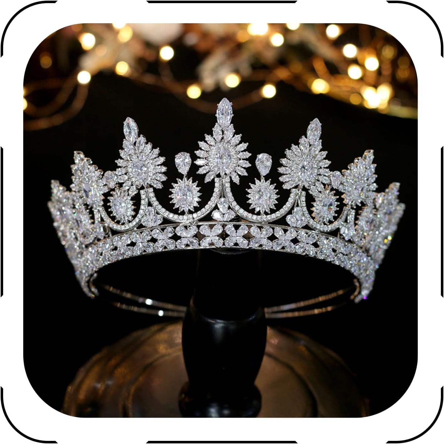 Jorsnovs Cubic Zirconia Silver Wedding Bridal Tiaras and Crowns CZ Pageant Headpieces Birthday Party Prom Hair Accessories