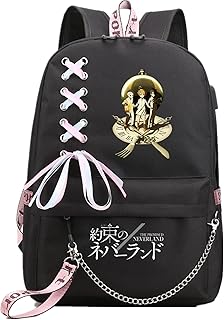 ISaikoy Anime The Promised Neverland Backpack Shoulder Bag Bookbag Student School Bag Daypack Satchel 18