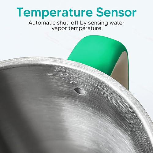 Miniatura 4 de Nueve&Five Hervidor eléctrico grande de 1.7 L (57 onzas), perfecto para más de 7 tazas de té y café, hervidor de té eléctrico grande de doble pared