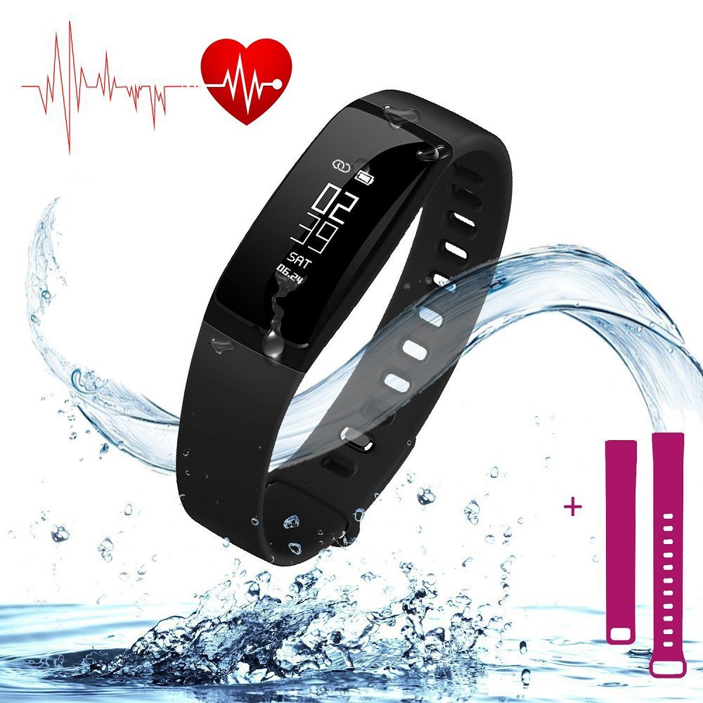 Fitness Tracker, Smart Bracelet Fitness Wristband with Heart Rate Monitor Blood Pressure Monitor Smart Watch Bluetooth Pedometer with Step Counter, Calorie Tracker,Sleep Monitor,Call Alert for iPhone, Android