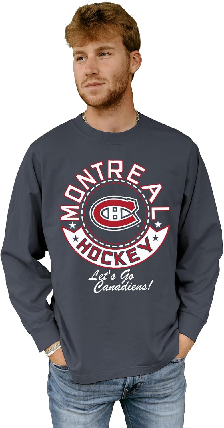 Blue 84 NHL Officially Licensed Long Sleeve T-Shirt Throwback Honor