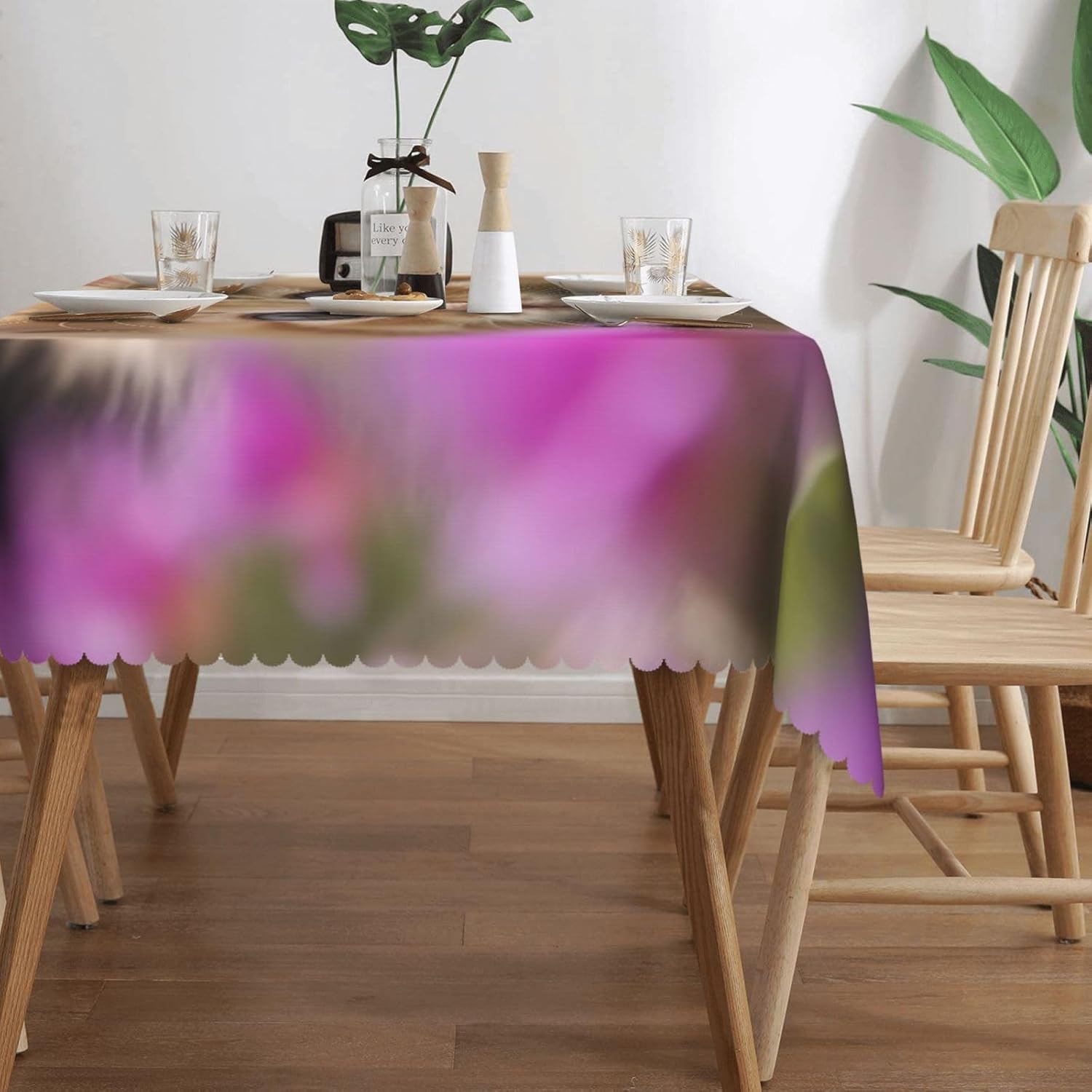Prostokątny obrus 140 x 300 cm kot kot zwierzę domowe, tkanina poliestrowa odporna na plamy i zmywalna, ochraniacz na stół dla 8-10 osób, do użytku w kuchni, salonie, wewnątrz i na zewnątrz, 5421v