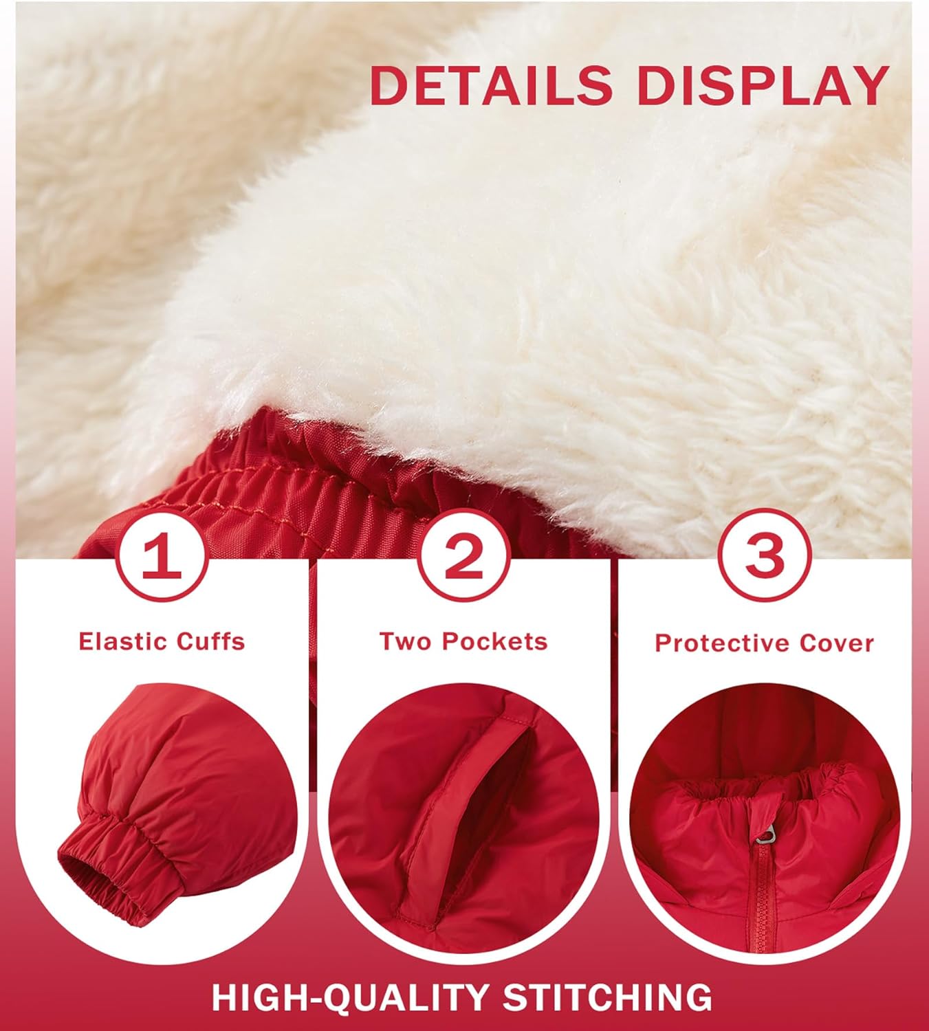 uideazone Boys' Winter Coat Medium Length Warm Hooded Puffer Jacket Down-like Cotton Waterproof Outwear 5-12Y - Image 5