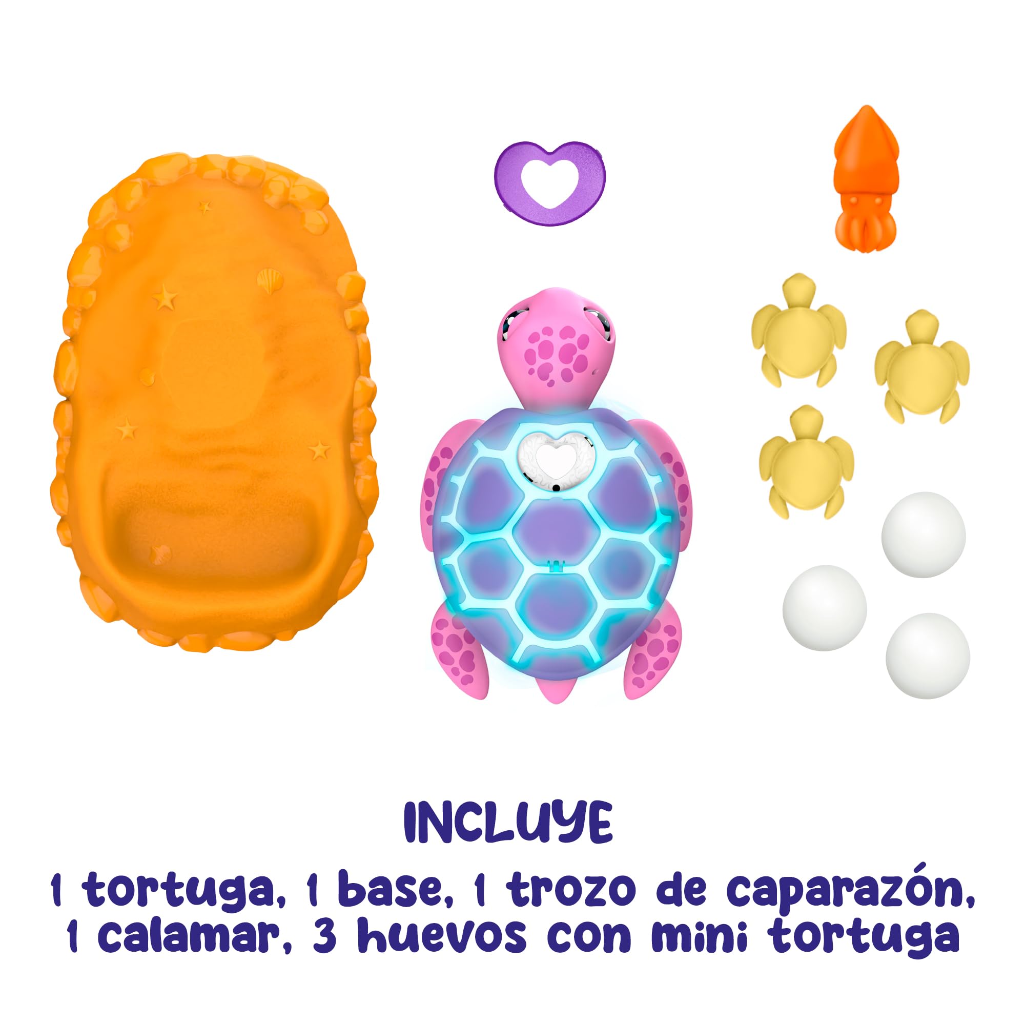 Bizak Salva La Tortuga Color Rosa, Mascota Interactiva para niños y niñas, Experiencia de unboxing, Limpia y cuida tu Animal Interactivo con reaccione y Sonidos, Juego de cuidados, (62008633-1)