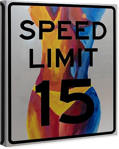 Miniatura 2 de Wynwood Studio JJ Hammond - Lienzo moderno de moda y glamour, límite de velocidad 15, arte de pared para sala de estar, dormitorio y baño, 16 x 20