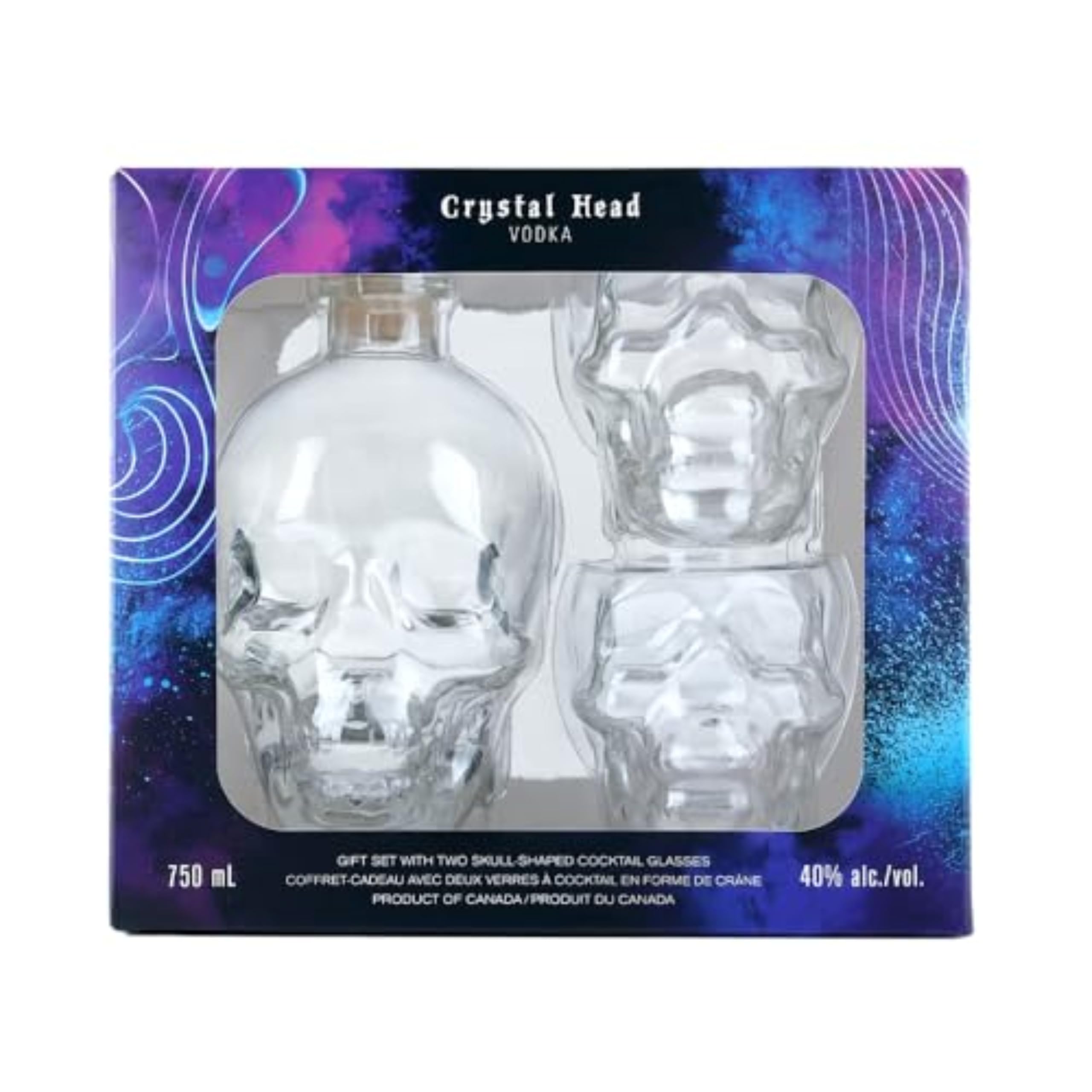 Crystal Head Vodka Gift Set With 2X Skull Glasses Plain Vodka