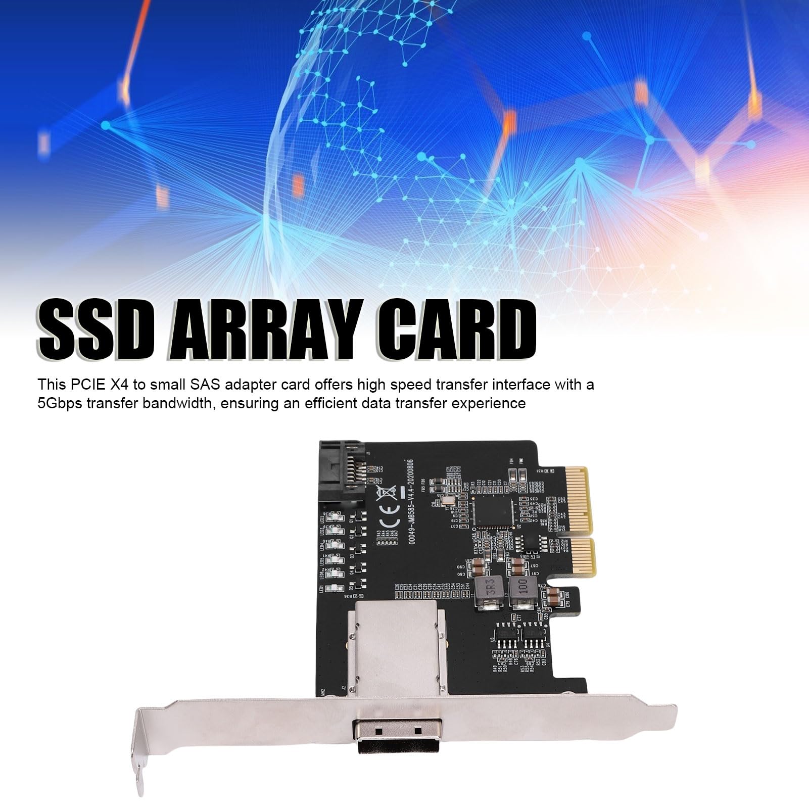 Luocute PCIE X4 do Małej Karty Tablicy SAS, 5 Gb/S dużą prędkością, pojemność 64TB, 5 Redundantnych Trybów Macierzy Dysku, Stabilne i Szybkie, Obsługuje PCIE X4, S A T A III Porty