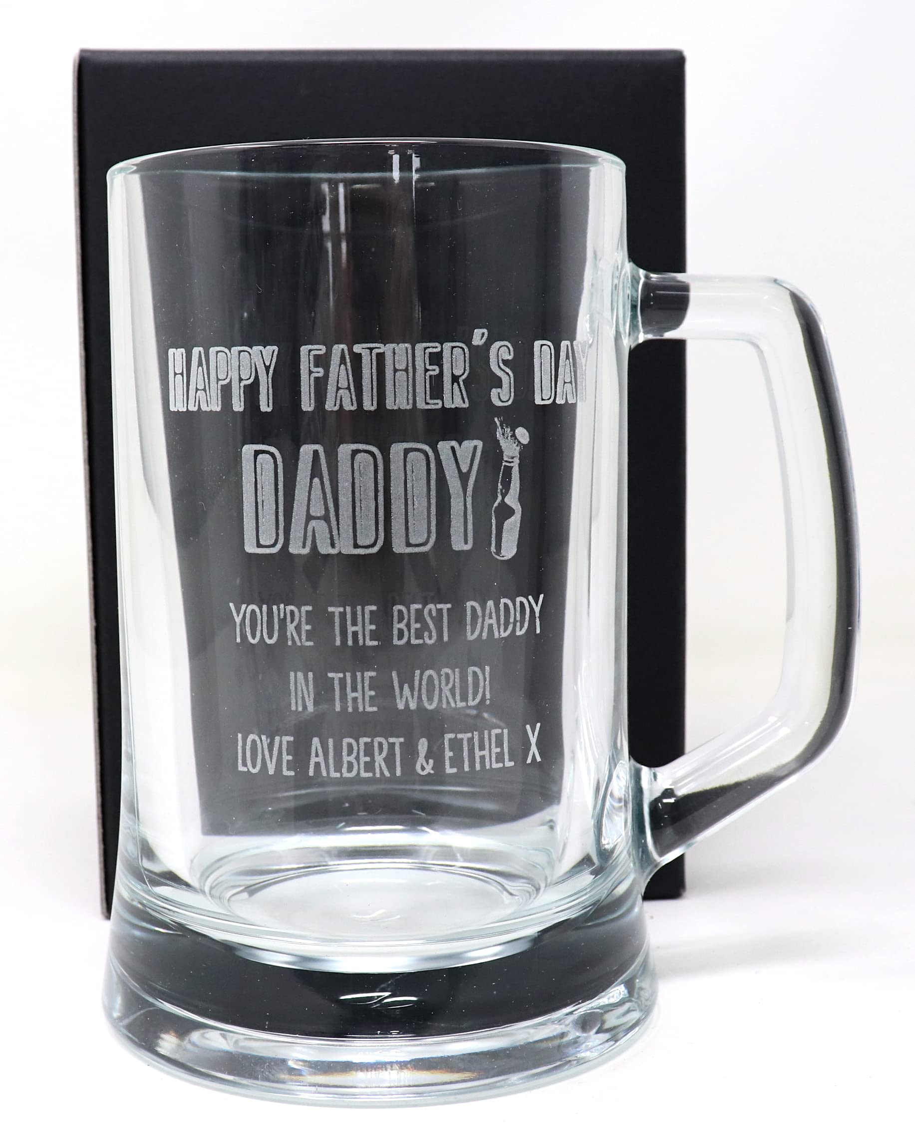 Regalo Personalised Pint Glass Tankard - Father's Day Design (Cardboard Gift Box)