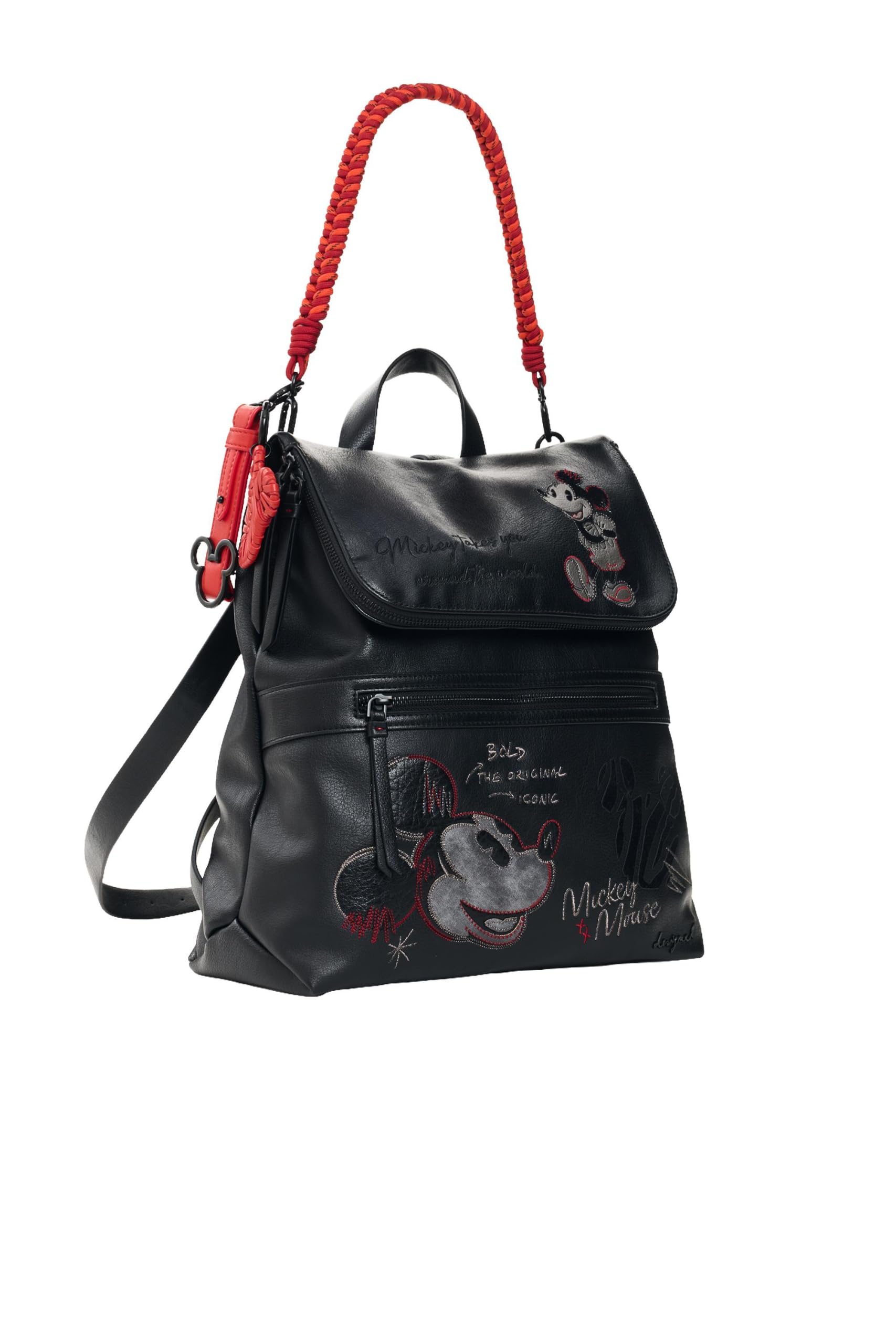 Desigual Damen Noir Rucksack Mickey Mouse