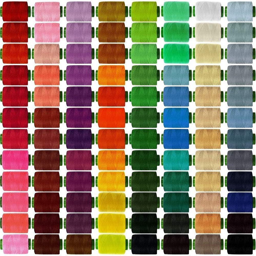 Candofly Embroidery Sewing Threads Set - 96 Colors All Purpose Solid Polyester Yarns Assortment 250 Yards Each Spools Perfect for Stitchwork and Mini Sewing Machines(96 Mixed Colors)