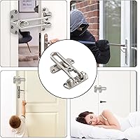 Vista 5 de WellMade Pestillo de bloqueo de puerta de barra oscilante, pestillo de seguridad de puerta para seguridad de los niños y seguridad del hogar