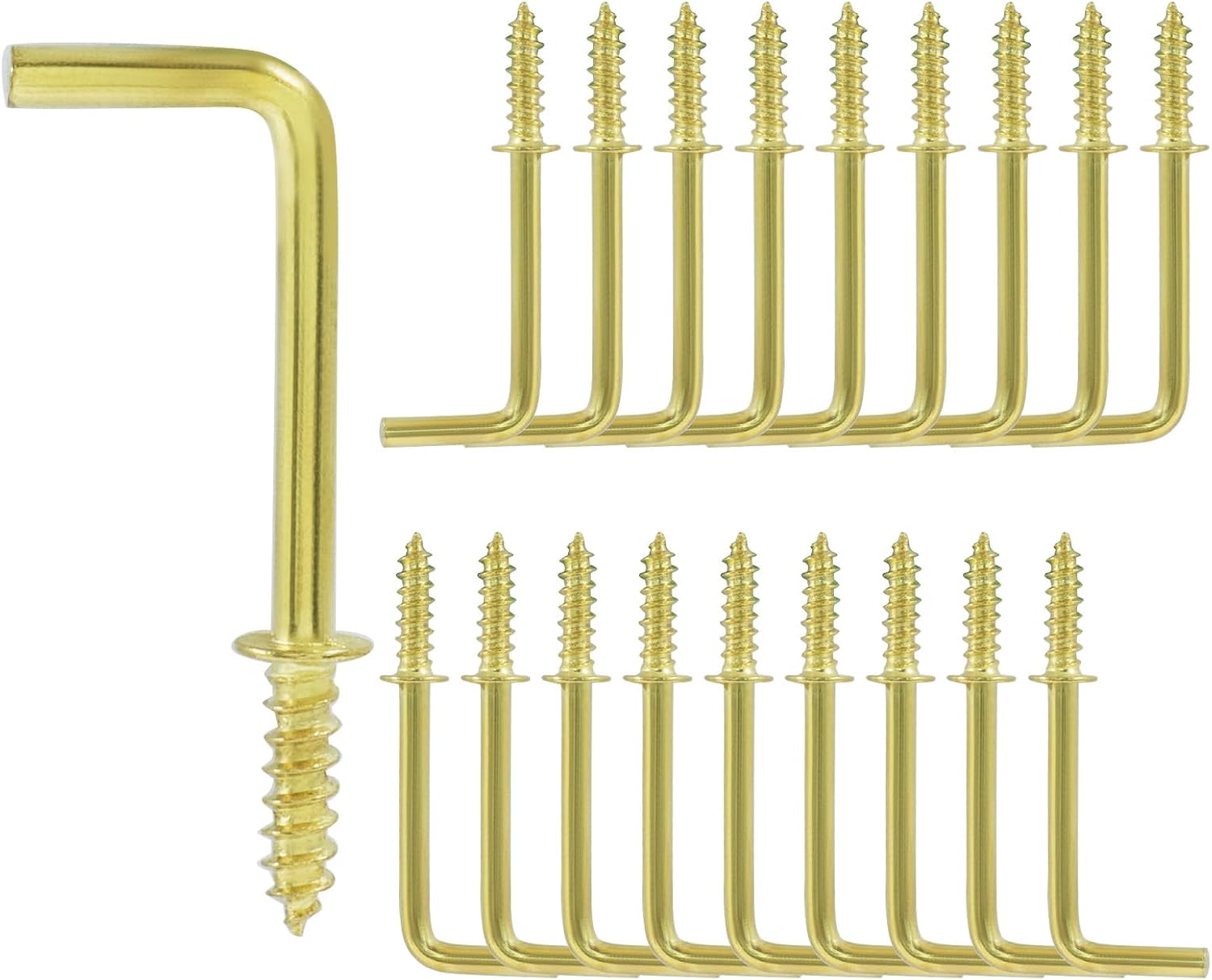 50 Pack Silver L-Shaped Screw Hooks, 1 Inch