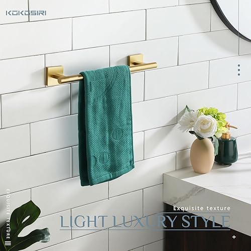 Miniatura 9 de KOKOSIRI Toallero de 12 pulgadas para baño, toallero de mano, toallero, anillo de toalla de oro cepillado B4005BG-L12+B3008BG