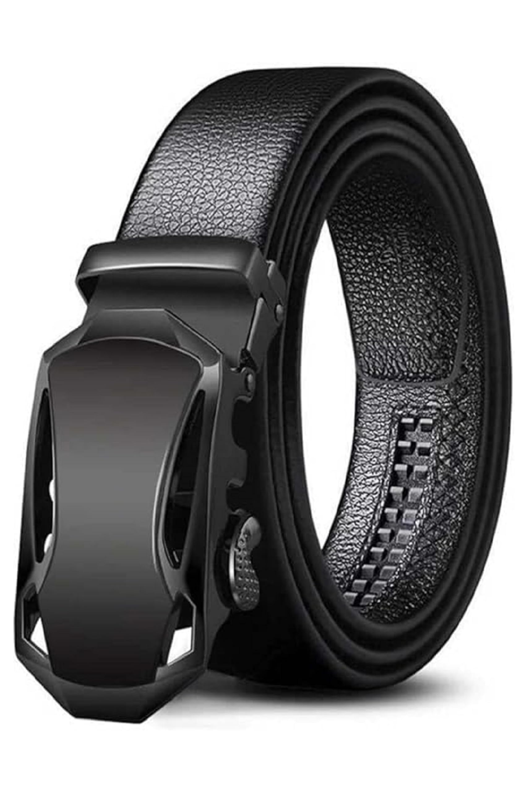 Men's Vegan Leather Belt for Men, Formal/Casual,Autolock,Black-image-26