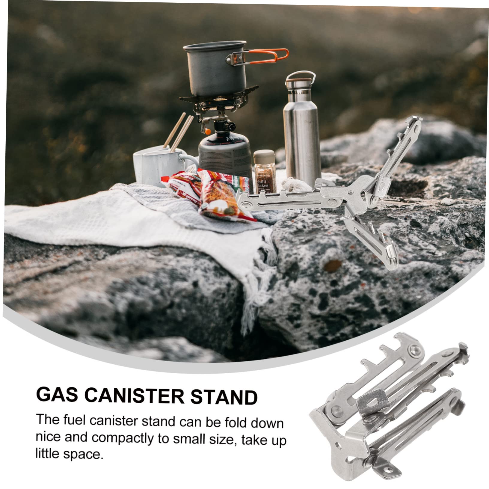 Sosoport Gastank Halterung Gasherdständer im Freien Camping-Gaskanister Bausatz Wok flaschenregal Camping Tankhalterung festes Tankgestell klappbare Tankhalterung Aluminiumlegierung Silver
