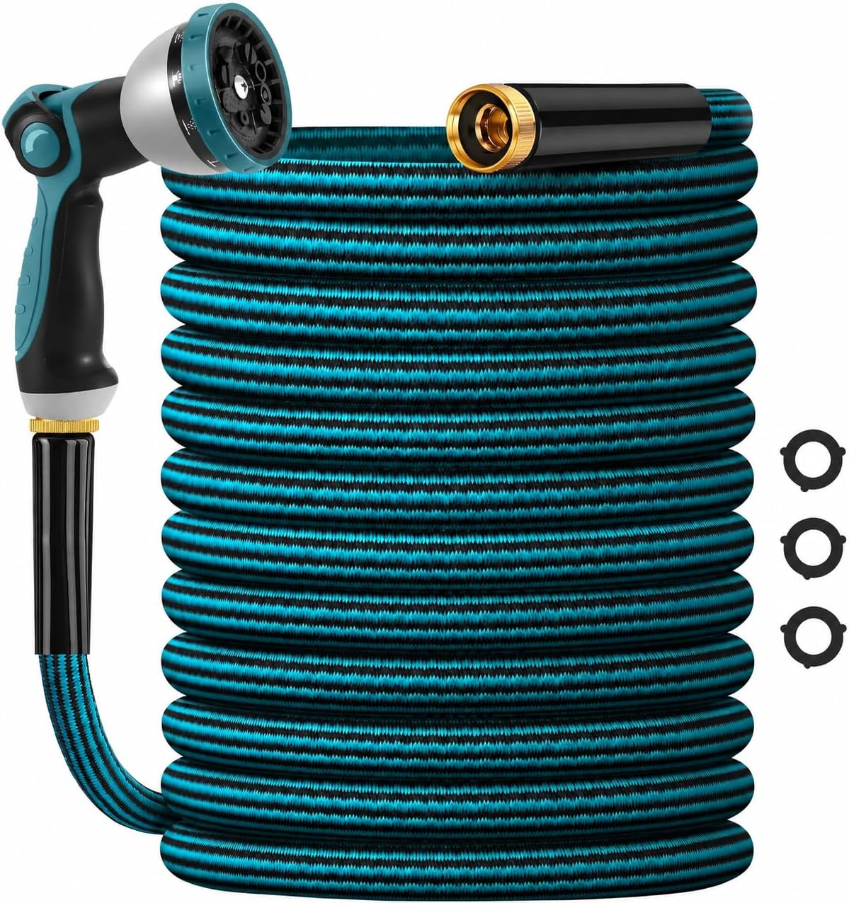 Garden Hose 50ft, Non-Expanding Water Hose Ultra Lightweight, Kink-Free, Sturdy, Flexible, Abrasion Resistant Hose for Yard, Lawn, Outdoor, Marine and Camper