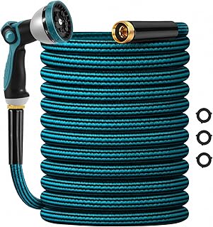 Garden Hose 50ft, Non-Expanding Water Hose Ultra Lightweight, Kink-Free, Sturdy, Flexible, Abrasion Resistant Hose for Yard, Lawn, Outdoor, Marine and Camper
