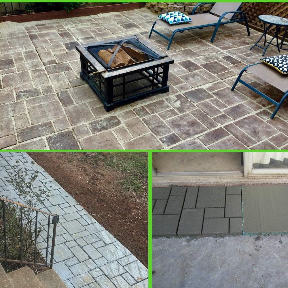 GOTOTOP Garden DIY Cemento para pavimentación de jardín Molde reutilizable para hacer senderos, modelo de piedra para escalones, moldes de ladrillo para caminos, patrones rectangulares con 10 rejillas