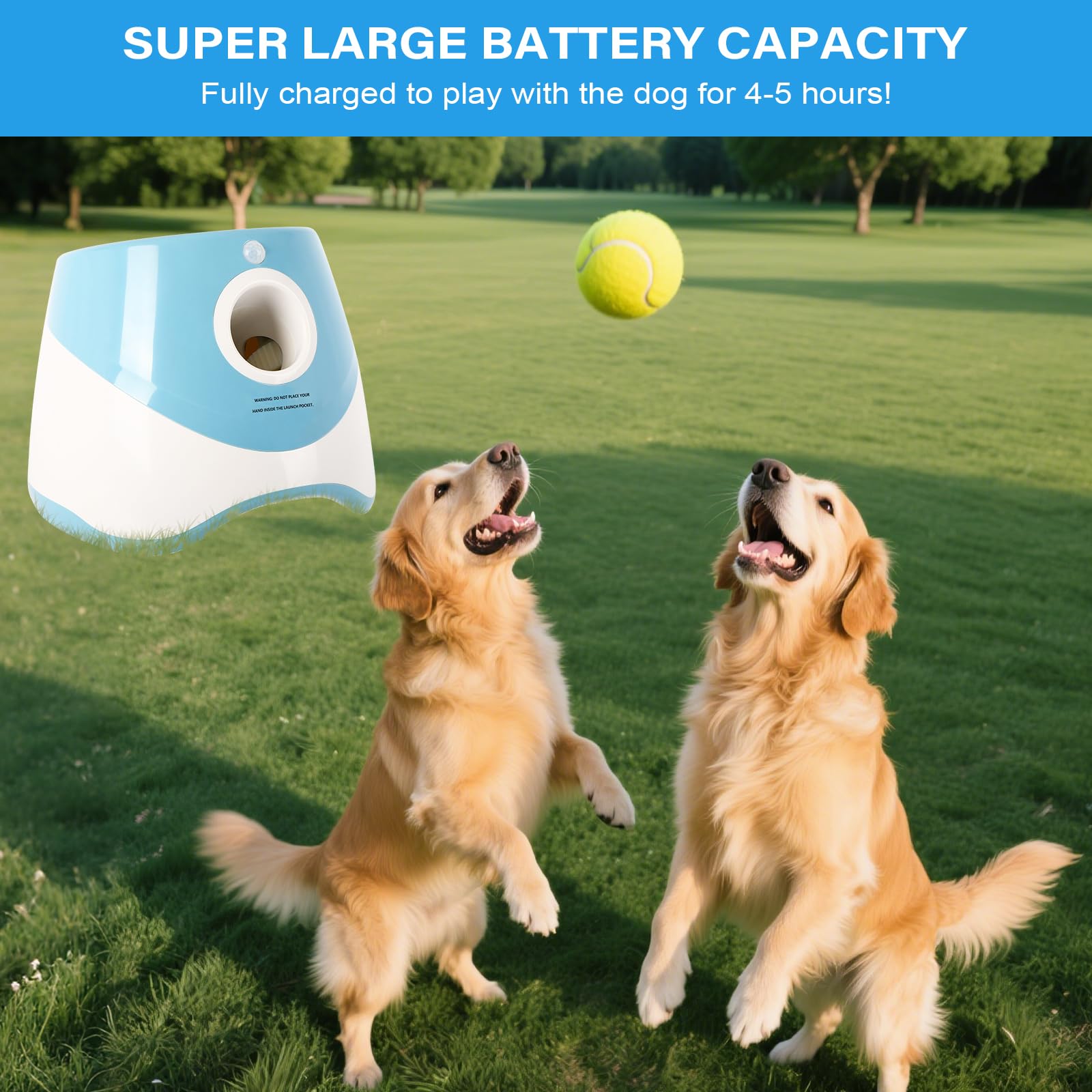 Automatic Ball Launcher for Dogs: 2" Mini Tennis Ball Thrower with 3 Distance Settings,Interactive Puppy Pet Ball Indoor Thrower Fetch Machine for Small to Medium Dogs,Blue - image 7