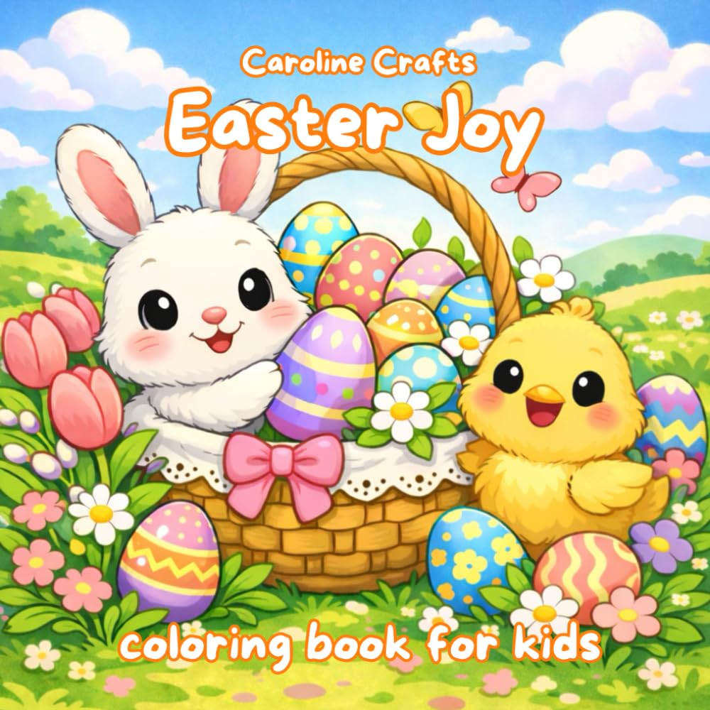 Easter Joy Coloring Book for Kids – Cute Easter Bunny, Chicks, Eggs and Spring Animals Coloring Book for Toddlers, Kids and Adults Relaxation, Fun Holiday Activity