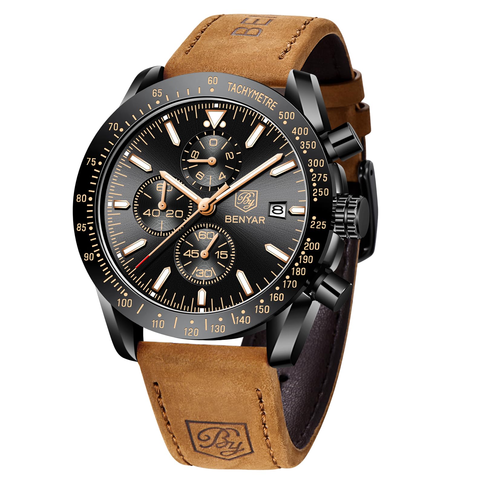 BENYAR - Stylish Wrist Watch for Men, Silicone Strap Watches, Perfect Quartz Movement, Waterproof and Scratch Resistant, Analog Chronograph Business Watches (B0919PHY13) Amazon Price History, Amazon Price Tracker