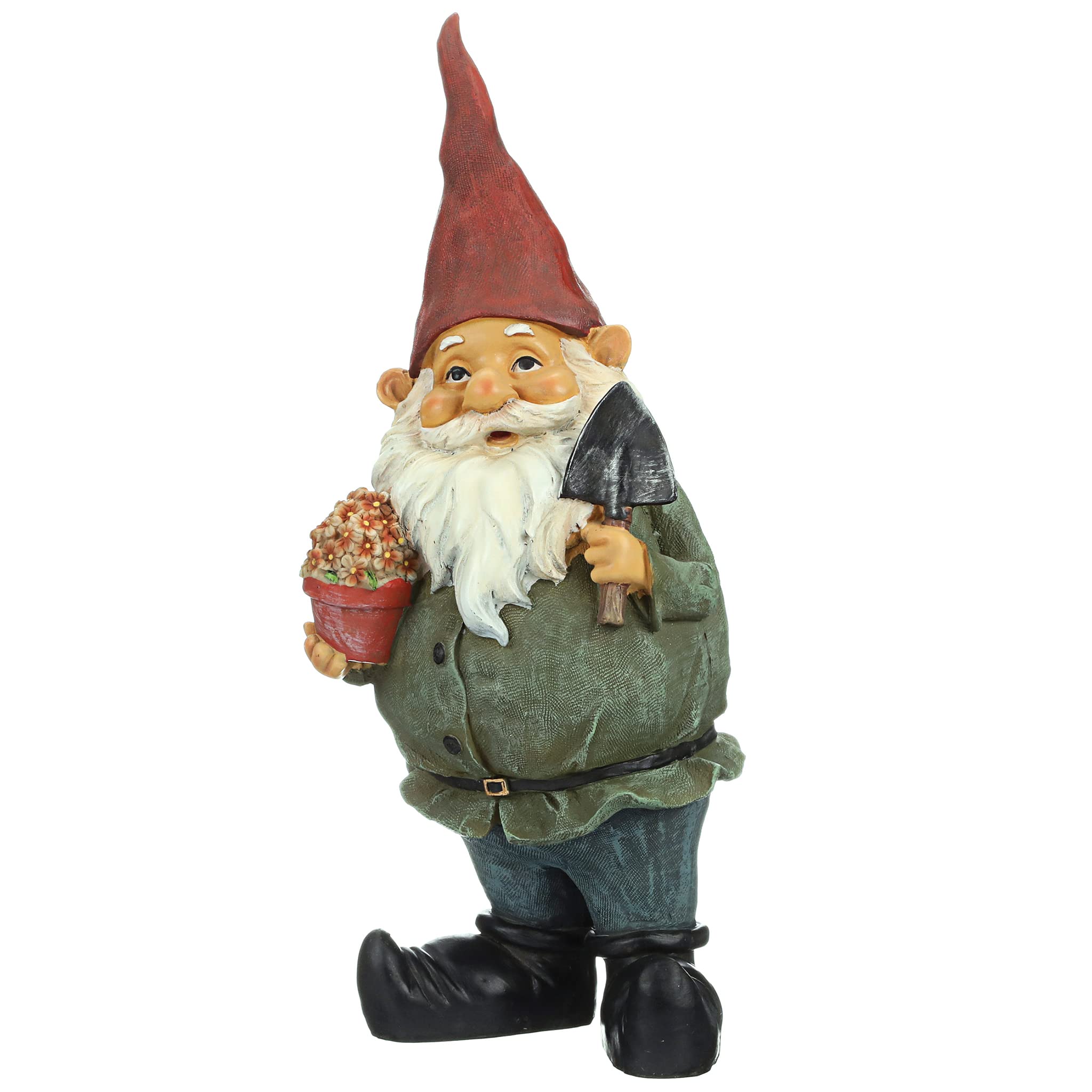 Design Toscano QM211261 Garden Gnome Statue - Dagobert avec des cadeaux jardin Gnome - Pelouse Gnome