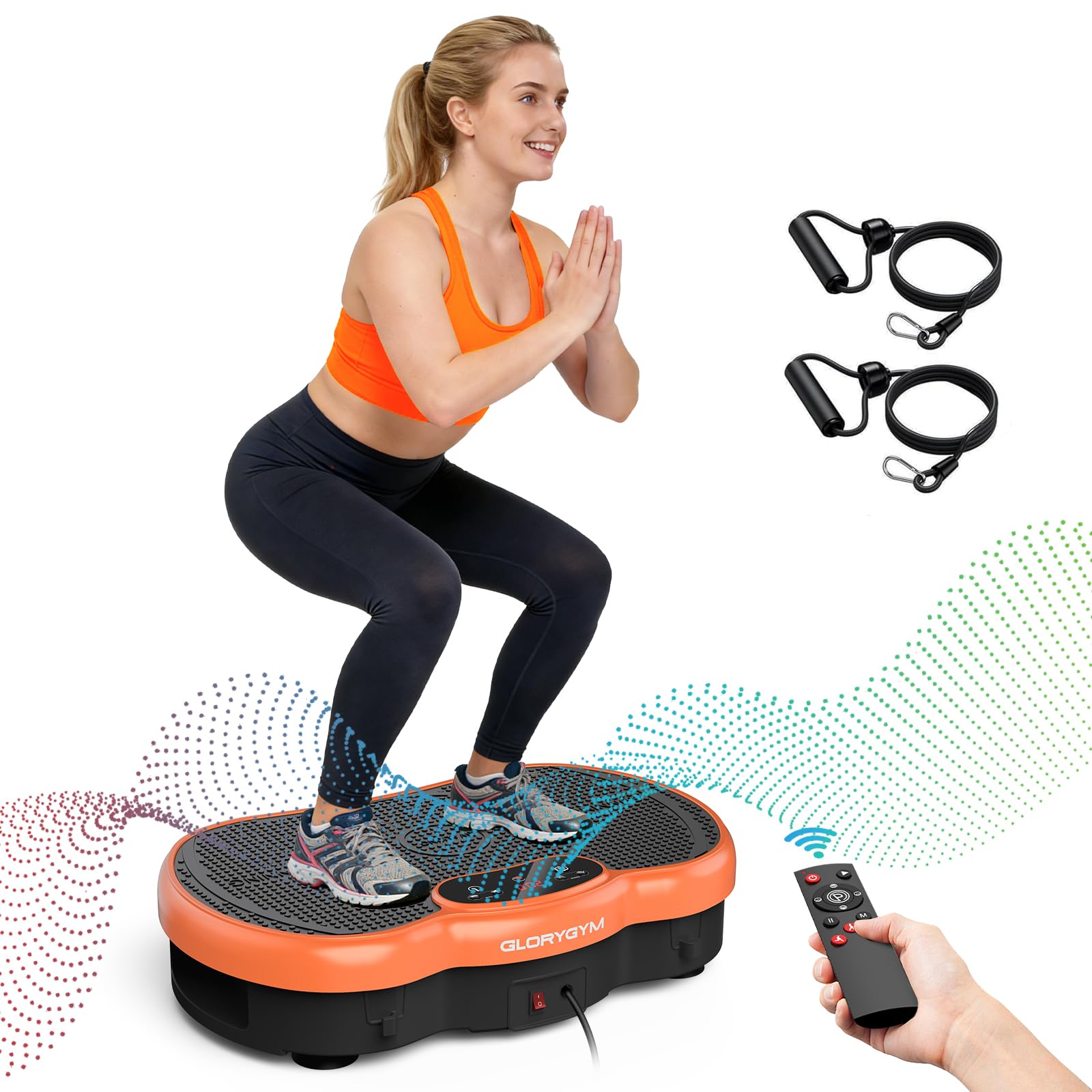 Vibration Plate Exercise Machine for Body Shaker Machine &amp; Weight Loss, Shake Plate with Resistance Bands, 120 Speed Levels, Remote Control, Full Body Workout, Compact Home Gym Equipment