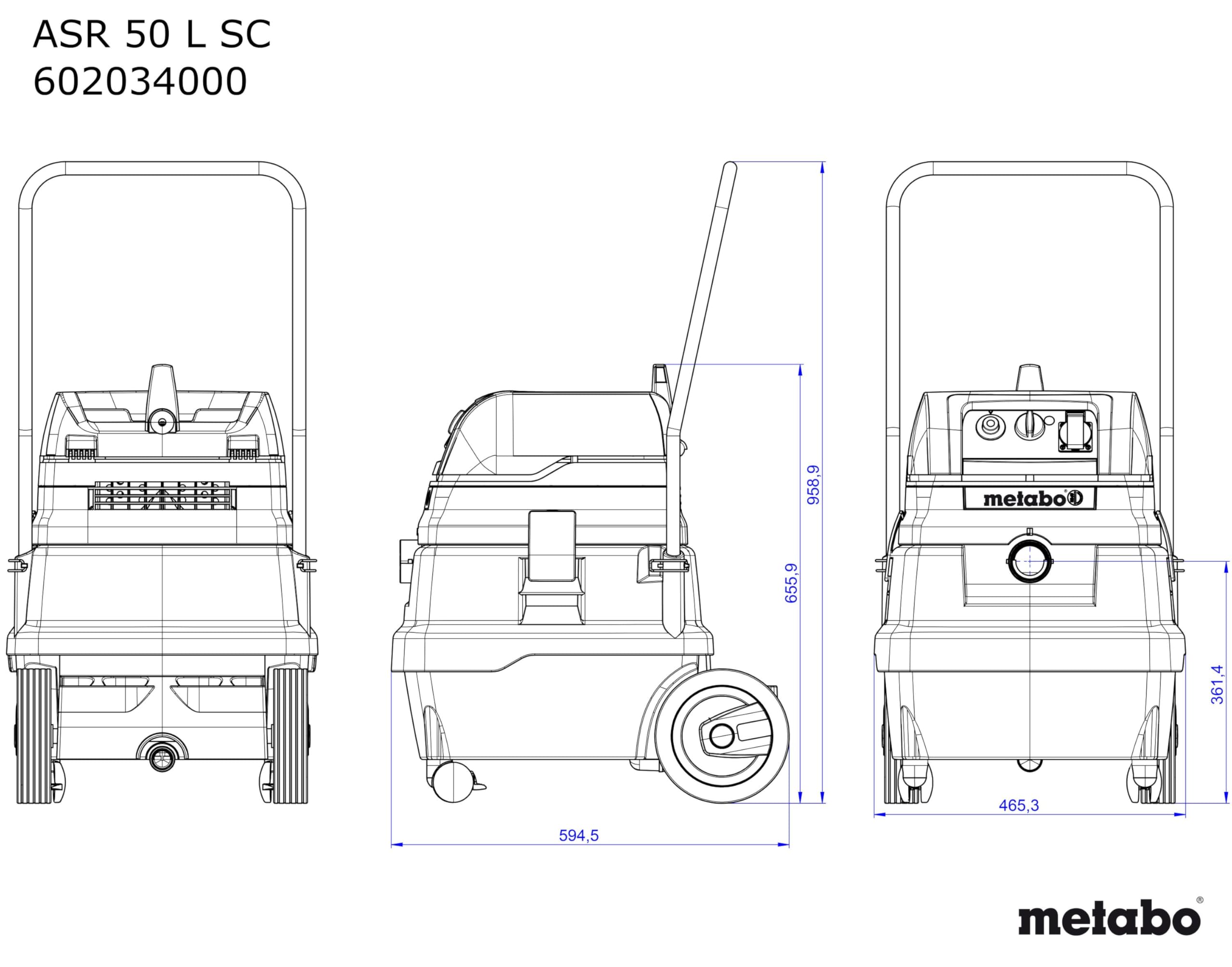 METABO MÁQUINAS - Metabo ASR 50 L SC - ASPIRADORES UNIVERSALES PARA SECO Y HÚMEDO