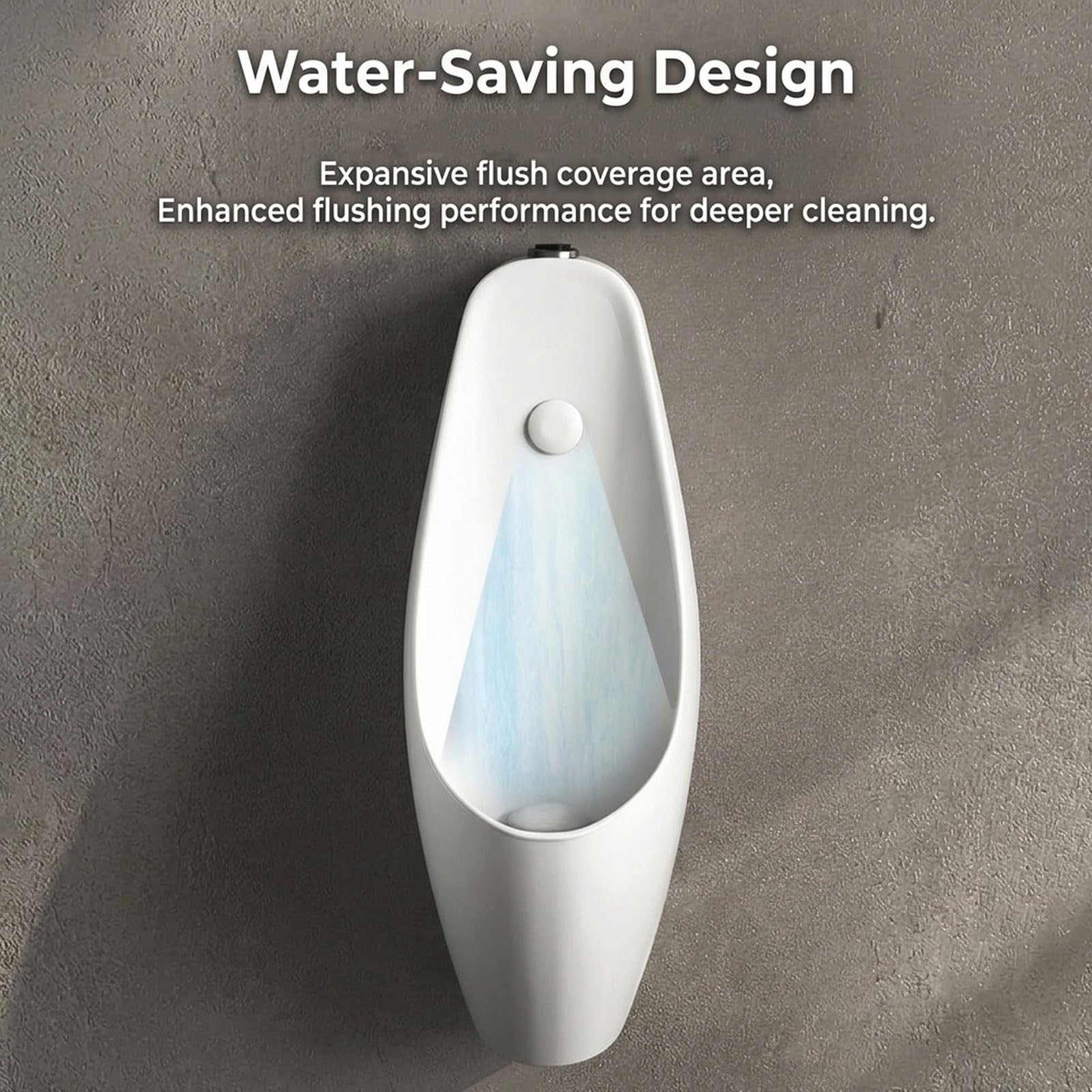 Keramik Wandmontiertes Urinal für Männer, Automatischer Sensor-Spülung Urinal mit Sprühdüse zur Reinigung, Platzsparende für Modernes Badezimmer, Gewerbe | Built-in sensor