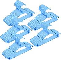 Vista 1 de Paquete de 100 perchas azules para ropa de bebé, perchas de plástico para niños para armario, niño pequeño, bebé, niño, recién nacido, perchas