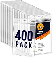 Vista 9 de Paquete de 120 soportes de plástico para insignias, soporte vertical para tarjetas de identificación, transparente, impermeable, con cremallera