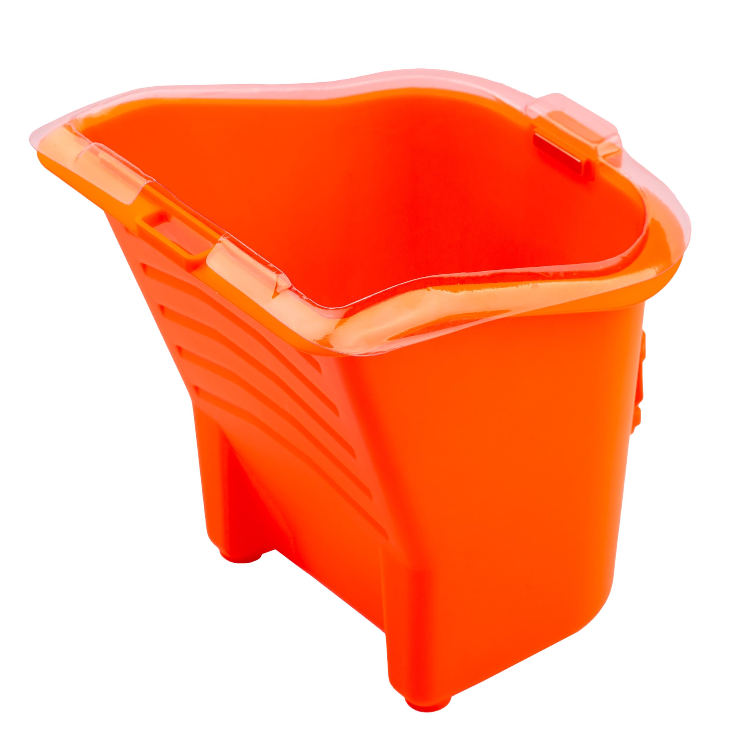 MIVOS Seau À Peinture avec 5 Inserts - 1l Pot À Peinture - Poignée Réglable - Seau en Plastique - Seau De Chantier avec Rainures Spéciales - Orange - Plastique Robust - Made in EU