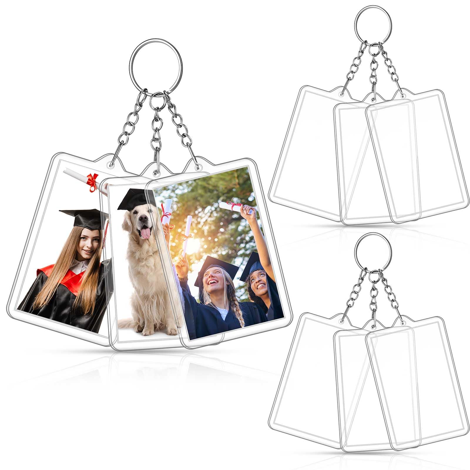 Photo Paper Keychain DIY Personalized Keychain 50 Pcs Clear Acrylic Photo Keychains – 2x3 ...
